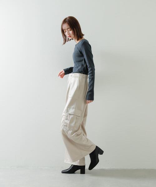 SENSE OF PLACE by URBAN RESEARCH（センスオブプレイスバイアーバンリサーチ）の「シャイニーカットカーゴパンツ（その他パンツ・レディース・カーキ/ライトベージュ/ネイビー・MEDIUM/SMALL）」の9枚目の写真