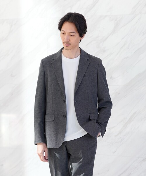 セール】メランジ ハニカム ストレッチ ジャケット（テーラード