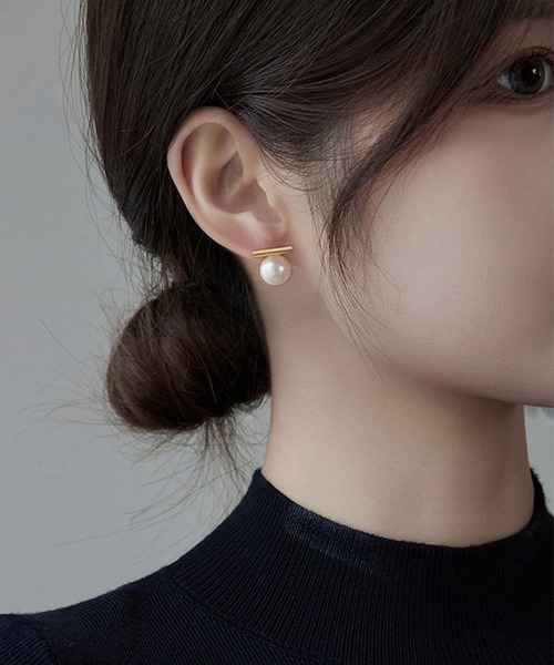 blackdia ocean（ブラックダイヤオーシャン）の「blackdia ocean メタルバー パールピアス/ イヤリング（ピアス（両耳用）・レディース・シルバー/ゴールド/シルバー系その他/ゴールド系その他/ゴールド系/シルバー系1/ゴールド系1/シルバー系・FREE）」の10枚目の写真