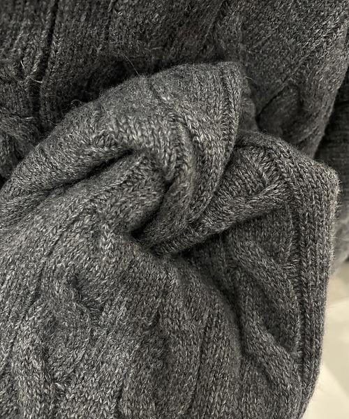 blackdia ocean(ブラックダイヤオーシャン)の「blackdia ocean ケーブル柄ニットxショートパンツ セットアップ(ニット/セーター・レディース・ブラック/ホワイト/グレー・FREE)」の16枚目の写真