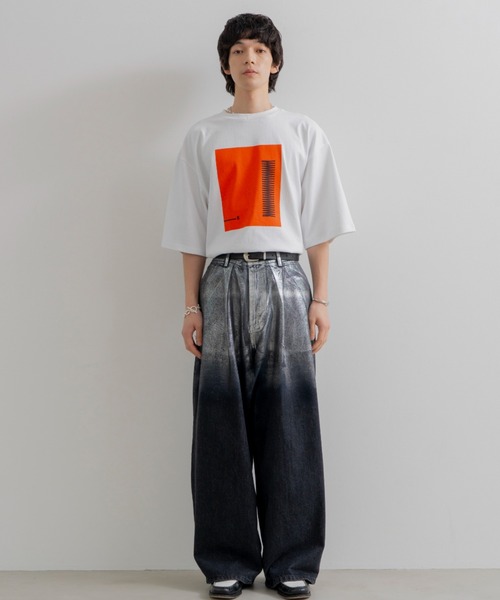 パンツ SINSS Foil gradation wide balloon denim セール】Foil gradation wide balloon denim / 箔グラデーション