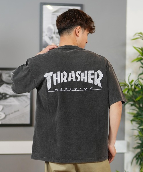 THRASHER(スラッシャー)の「【ムラサキスポーツ限定】THRASHER/スラッシャー 半袖Tシャツ/半袖Tee フロントプリント オーバーサイズ ユニセックス 252TH1ST036(Tシャツ/カットソー・メンズ・ブラック/アイボリー・XL/L/M)」の5枚目の写真