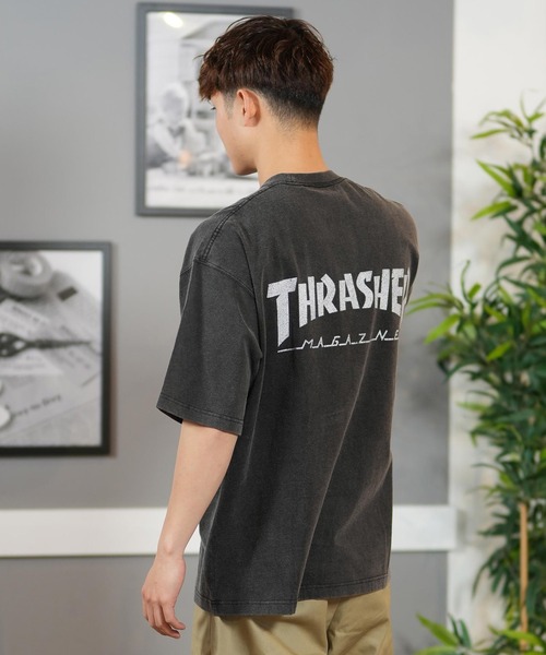THRASHER(スラッシャー)の「【ムラサキスポーツ限定】THRASHER/スラッシャー 半袖Tシャツ/半袖Tee フロントプリント オーバーサイズ ユニセックス 252TH1ST036(Tシャツ/カットソー・メンズ・ブラック/アイボリー・XL/L/M)」の4枚目の写真