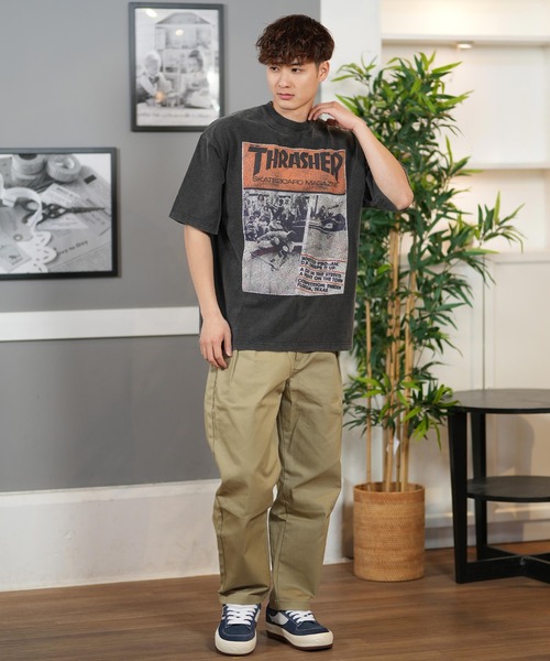 THRASHER(スラッシャー)の「【ムラサキスポーツ限定】THRASHER/スラッシャー 半袖Tシャツ/半袖Tee フロントプリント オーバーサイズ ユニセックス 252TH1ST036(Tシャツ/カットソー・メンズ・ブラック/アイボリー・XL/L/M)」の6枚目の写真