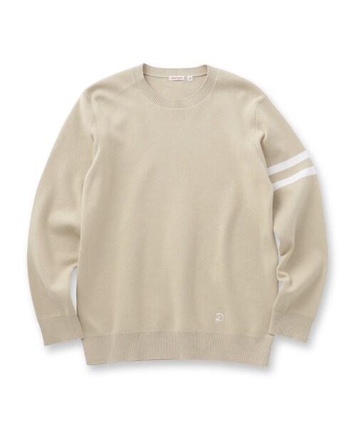 DRESSTERIOR（ドレステリア）の「◆コットンスムース アームラインクルーネックニット（ニット/セーター・メンズ・ブラック/ベージュ/サックスブルー/オフホワイト・91/92/90）」の8枚目の写真