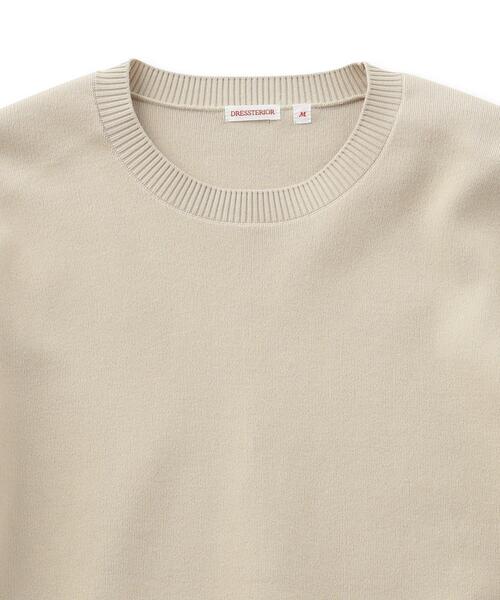 DRESSTERIOR（ドレステリア）の「◆コットンスムース アームラインクルーネックニット（ニット/セーター・メンズ・ブラック/ベージュ/サックスブルー/オフホワイト・91/92/90）」の10枚目の写真