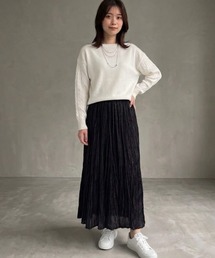 シュリンク素材ロングスカート