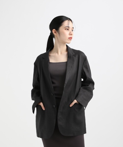 STERNBERG(スタンバーグ)の「オーバーリネンテーラードジャケット(テーラードジャケット・レディース・ブラック/モカ・MEDIUM/LARGE)」の14枚目の写真