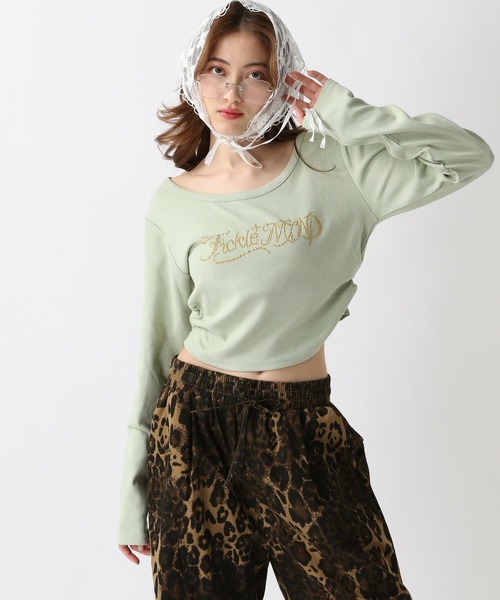 FOREVER 21(フォーエバー トゥエンティーワン)の「【2025SS】スタッズロゴTシャツ(Tシャツ/カットソー・レディース・オフホワイト/グリーン/ブラック・FREE)」の7枚目の写真
