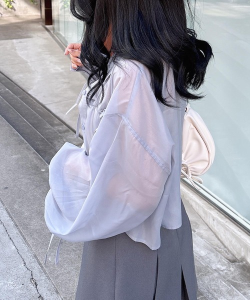 INGNI（イング）の「リボンラメシアーショートシャツ（シャツ/ブラウス・レディース・アイボリー/イエロー/ピンク/ブルー・M）」の16枚目の写真