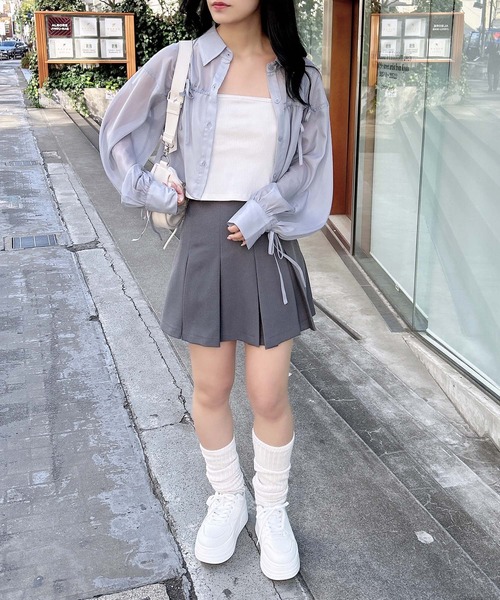 INGNI（イング）の「リボンラメシアーショートシャツ（シャツ/ブラウス・レディース・アイボリー/イエロー/ピンク/ブルー・M）」の18枚目の写真