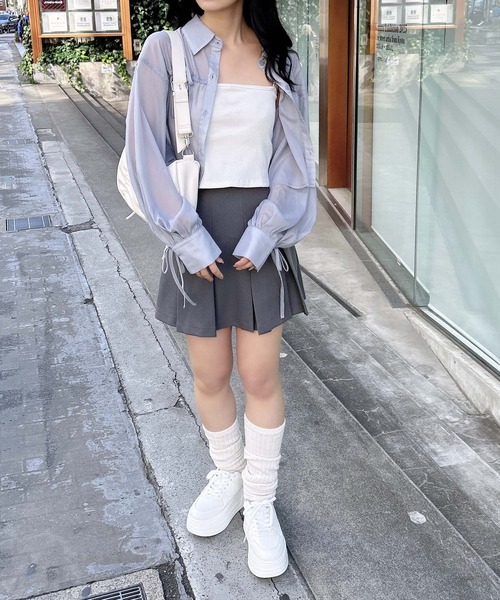 INGNI（イング）の「リボンラメシアーショートシャツ（シャツ/ブラウス・レディース・アイボリー/イエロー/ピンク/ブルー・M）」の19枚目の写真