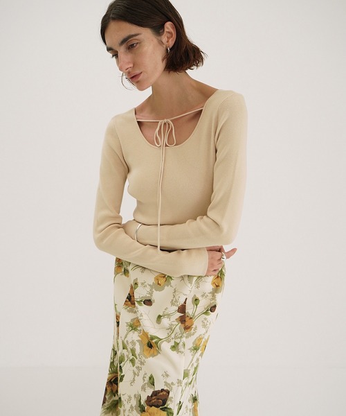 セール】ARRANGE RIBBON KNIT TOPS（ニット/セーター）｜CLANE（クラネ