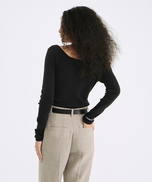 CLANE（クラネ）の「ARRANGE RIBBON KNIT TOPS（ニット/セーター・レディース・アイボリー/ベージュ/ブラック・1/2）」の22枚目の写真