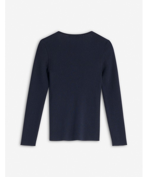 Maison Kitsune(メゾンキツネ)の「BABY FOX PATCH FINE RIBBED CARDIGAN(カーディガン/ボレロ・レディース・ピンク/ネイビー・XS/S/M/L/XL)」の4枚目の写真