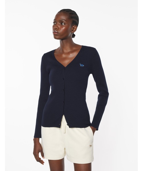 Maison Kitsune(メゾンキツネ)の「BABY FOX PATCH FINE RIBBED CARDIGAN(カーディガン/ボレロ・レディース・ピンク/ネイビー・XS/S/M/L/XL)」の8枚目の写真