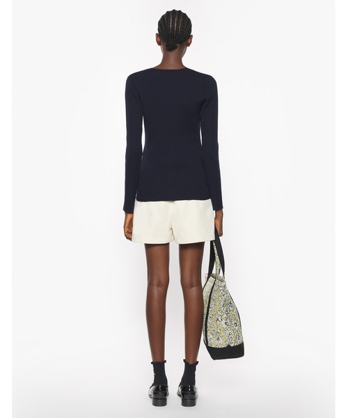 Maison Kitsune(メゾンキツネ)の「BABY FOX PATCH FINE RIBBED CARDIGAN(カーディガン/ボレロ・レディース・ピンク/ネイビー・XS/S/M/L/XL)」の7枚目の写真