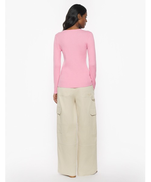 Maison Kitsune(メゾンキツネ)の「BABY FOX PATCH FINE RIBBED CARDIGAN(カーディガン/ボレロ・レディース・ピンク/ネイビー・XS/S/M/L/XL)」の14枚目の写真