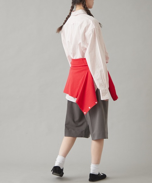 GEVACO(ゲバコ)の「【GEVACO】ベーシックオーバーサイズストライプシャツ(シャツ/ブラウス・レディース・イエロー/ネイビー/レッド/グリーン/ブラウン・SMALL/LARGE/MEDIUM)」の17枚目の写真