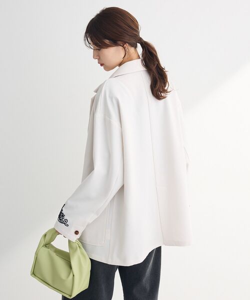 ELENCARE DUE（エレンカーレデュエ）の「・ELENCARE DUE 袖コード刺繍ジャケット（テーラードジャケット・レディース・チャコールグレー/アイボリー/ミント・FREE）」の12枚目の写真