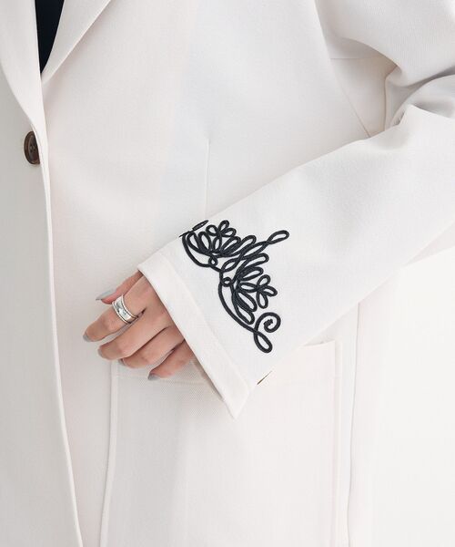 セール】・ELENCARE DUE 袖コード刺繍ジャケット（テーラード