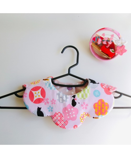 特価☆パッチリお目めの猫ちゃんスタイ☺️よだれ掛け☺️水色 特価