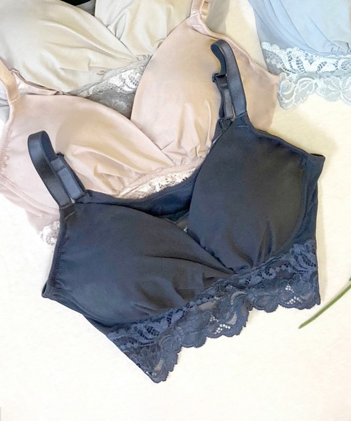 BRADELIS NEWYORK（ブラデリスニューヨーク）の「綿混ストレッチハイブリッドハートカップブラ25 ブラデリス ブラデリス 補正下着 補整（ブラジャー・レディース・ブラック/グレイッシュベージュ/ピンクベージュ/グレー/ブルー・M/L/LL/5L/S/3L/4L）」の7枚目の写真