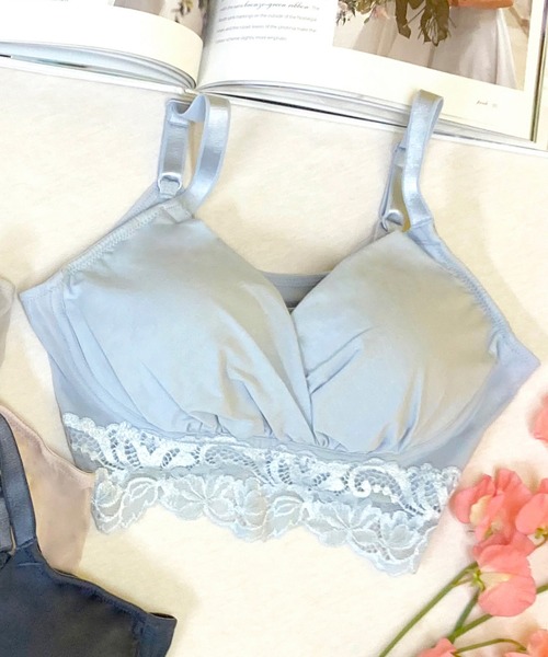 BRADELIS NEWYORK（ブラデリスニューヨーク）の「綿混ストレッチハイブリッドハートカップブラ25 ブラデリス ブラデリス 補正下着 補整（ブラジャー・レディース・ブラック/グレイッシュベージュ/ピンクベージュ/グレー/ブルー・M/L/LL/5L/S/3L/4L）」の6枚目の写真