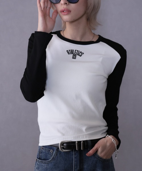 Ulysses(ユリシス)の「バイカラーロングスリーブカットソー(Tシャツ/カットソー・レディース・ブラック/ブラウン/ネイビー/グレー・L/M)」の8枚目の写真