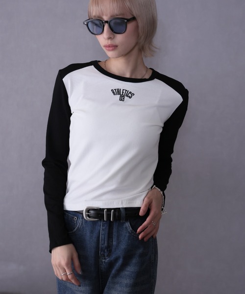 Ulysses(ユリシス)の「バイカラーロングスリーブカットソー(Tシャツ/カットソー・レディース・ブラック/ブラウン/ネイビー/グレー・L/M)」の10枚目の写真