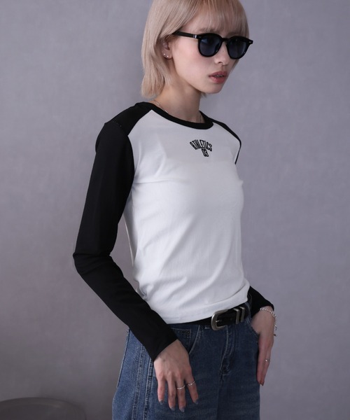 Ulysses(ユリシス)の「バイカラーロングスリーブカットソー(Tシャツ/カットソー・レディース・ブラック/ブラウン/ネイビー/グレー・L/M)」の13枚目の写真