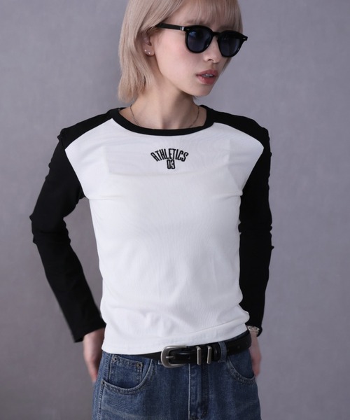Ulysses(ユリシス)の「バイカラーロングスリーブカットソー(Tシャツ/カットソー・レディース・ブラック/ブラウン/ネイビー/グレー・L/M)」の7枚目の写真