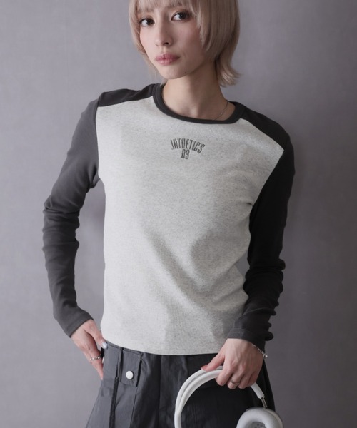 Ulysses(ユリシス)の「バイカラーロングスリーブカットソー(Tシャツ/カットソー・レディース・ブラック/ブラウン/ネイビー/グレー・L/M)」の18枚目の写真