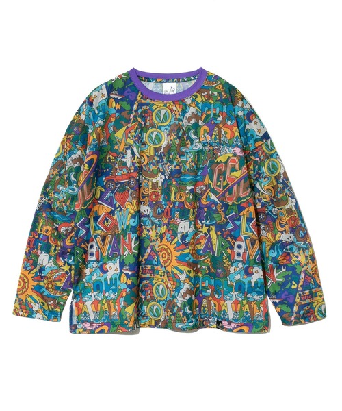 go slow caravan(ゴースローキャラバン)の「ガラガラロングスリーブTEE W(Tシャツ/カットソー・レディース・ライム/パープル系その他/ブルー系その他/ブラック/ブラック系その他2・FREE)」の5枚目の写真