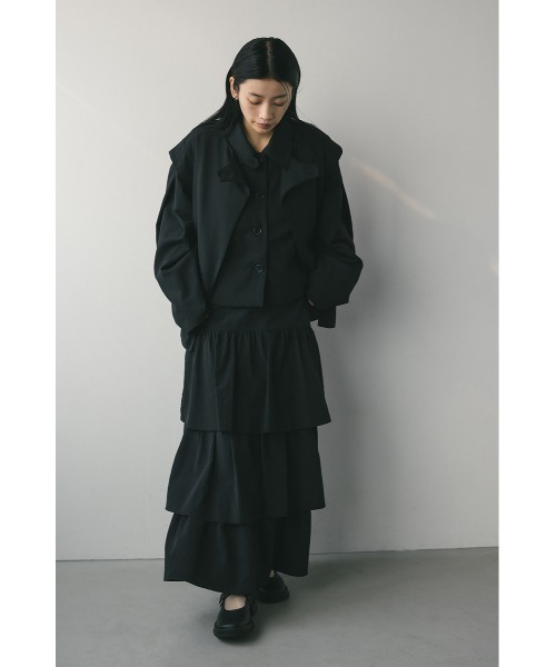 STYLEMIXER（スタイルミキサー）の「ティアードフレアスカート（スカート・レディース・ホワイト/ブラック・SMALL/MEDIUM）」の16枚目の写真