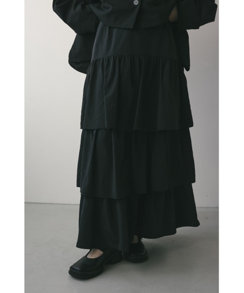 STYLEMIXER（スタイルミキサー）の「ティアードフレアスカート（スカート・レディース・ホワイト/ブラック・SMALL/MEDIUM）」の14枚目の写真