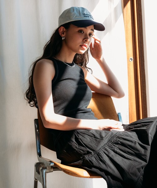 FREAK'S STORE(フリークスストア)の「メッシュタンクトップ/アメリカンスリーブタンクトップ(タンクトップ・レディース・オフホワイト/ブラック/サックスブルー・フリ-)」の3枚目の写真