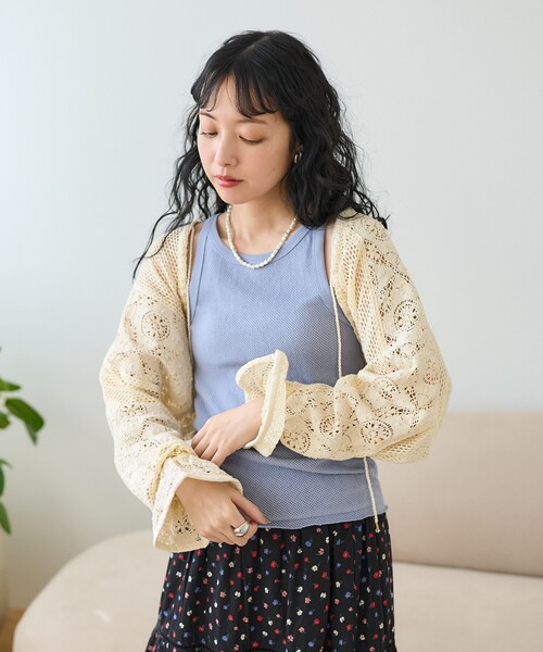 FREAK'S STORE(フリークスストア)の「メッシュタンクトップ/アメリカンスリーブタンクトップ(タンクトップ・レディース・オフホワイト/ブラック/サックスブルー・フリ-)」の12枚目の写真