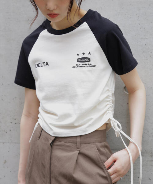 FREE'S MART(フリーズマート)の「ドロストラグランTシャツ(Tシャツ/カットソー・レディース・ホワイト/レッド/ブルー/ブラック・FREE)」の2枚目の写真