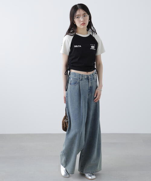 FREE'S MART(フリーズマート)の「ドロストラグランTシャツ(Tシャツ/カットソー・レディース・ホワイト/レッド/ブルー/ブラック・FREE)」の5枚目の写真