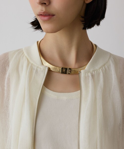 GRACE CONTINENTAL（グレースコンチネンタル）の「シアーニットバルーンジャケット（ブルゾン・レディース・ブラック/ピンク/ホワイト・36）」の11枚目の写真