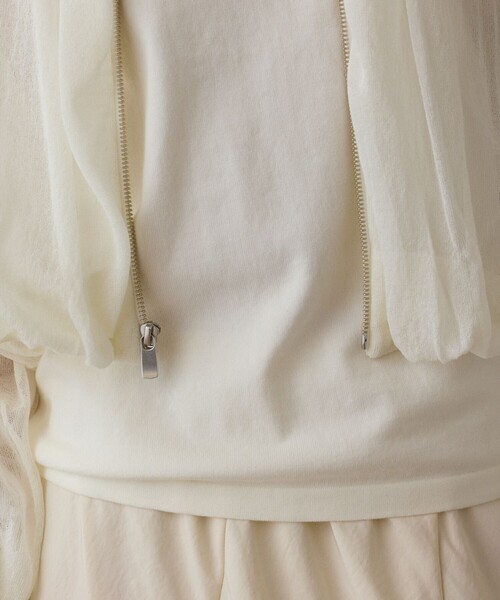 GRACE CONTINENTAL（グレースコンチネンタル）の「シアーニットバルーンジャケット（ブルゾン・レディース・ブラック/ピンク/ホワイト・36）」の14枚目の写真