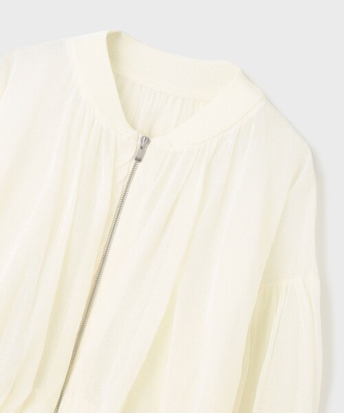 GRACE CONTINENTAL（グレースコンチネンタル）の「シアーニットバルーンジャケット（ブルゾン・レディース・ブラック/ピンク/ホワイト・36）」の18枚目の写真