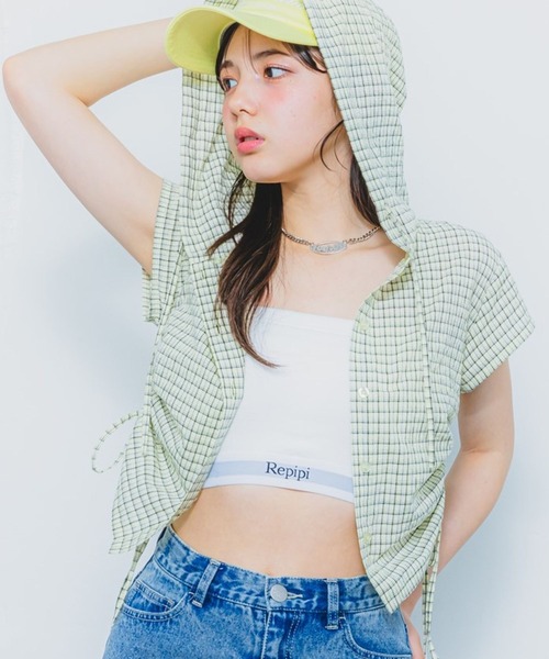 repipi armario（レピピ アルマリオ）の「【吸水速乾】2WAYチューブトップキャミ（チューブトップ・キッズ・ホワイト/ブラック・LARGE/MEDIUM/SMALL）」の2枚目の写真