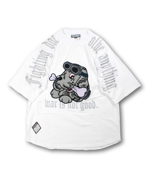 GALFY（ガルフィー）病みに染まりし反戦T 半袖Tシャツ GALFY (ガルフィー) 病みに染まりし反戦Tシャツ - White