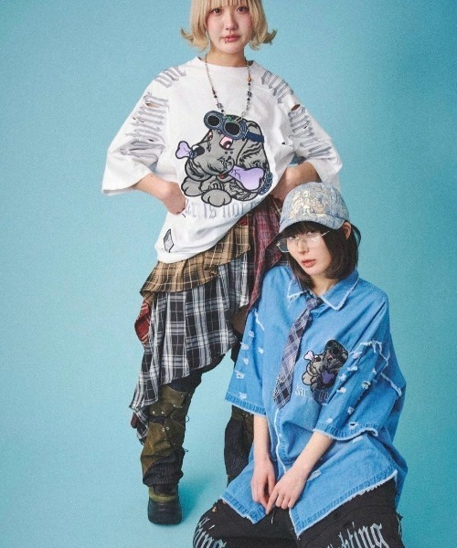 GALFY(ガルフィー)の「【GALFY】病みに染まりし反戦Tシャツ / 【ガルフィー】ロゴ半袖Tシャツ(Tシャツ/カットソー・メンズ・ブラック/チャコール/ホワイト・L/XL)」の8枚目の写真