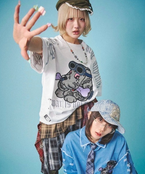 GALFY(ガルフィー)の「【GALFY】病みに染まりし反戦Tシャツ / 【ガルフィー】ロゴ半袖Tシャツ(Tシャツ/カットソー・メンズ・ブラック/チャコール/ホワイト・L/XL)」の9枚目の写真