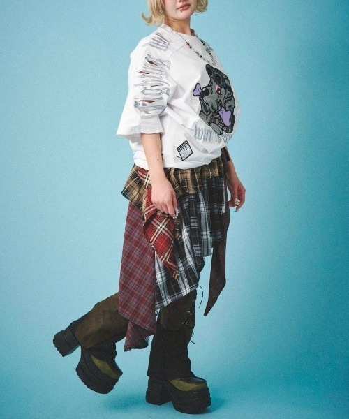 GALFY(ガルフィー)の「【GALFY】病みに染まりし反戦Tシャツ / 【ガルフィー】ロゴ半袖Tシャツ(Tシャツ/カットソー・メンズ・ブラック/チャコール/ホワイト・L/XL)」の12枚目の写真