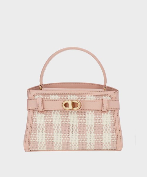 CHARLES & KEITH◆Aubrielle チェッカートップハンドルバッグ Aubrielle オブリエル チェッカートップハンドルバッグ