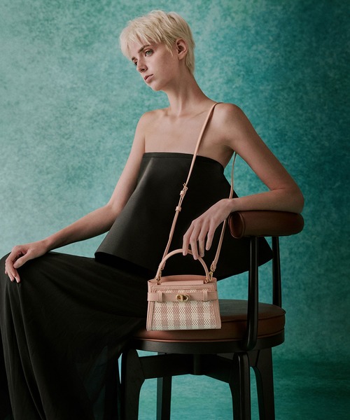 Aubrielle オブリエル チェッカートップハンドルバッグ（ハンドバッグ